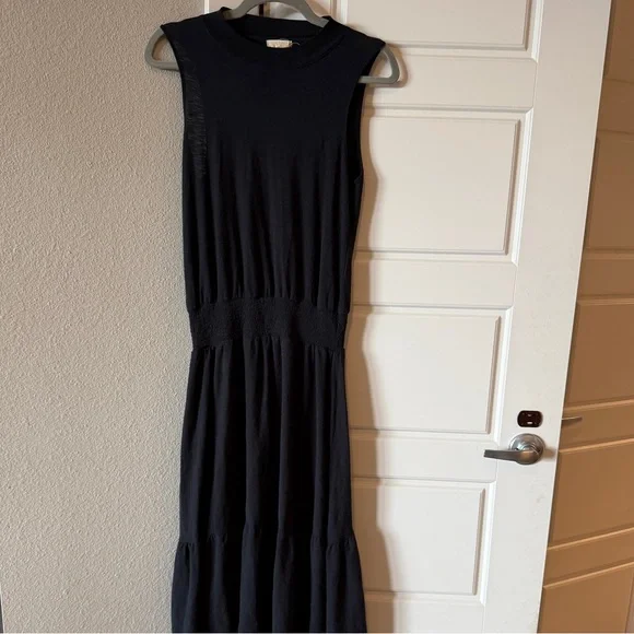 Nation ltd Barrett Dress Jet Black Pima Cotton made in Peru size Small - Picture 5 of 8